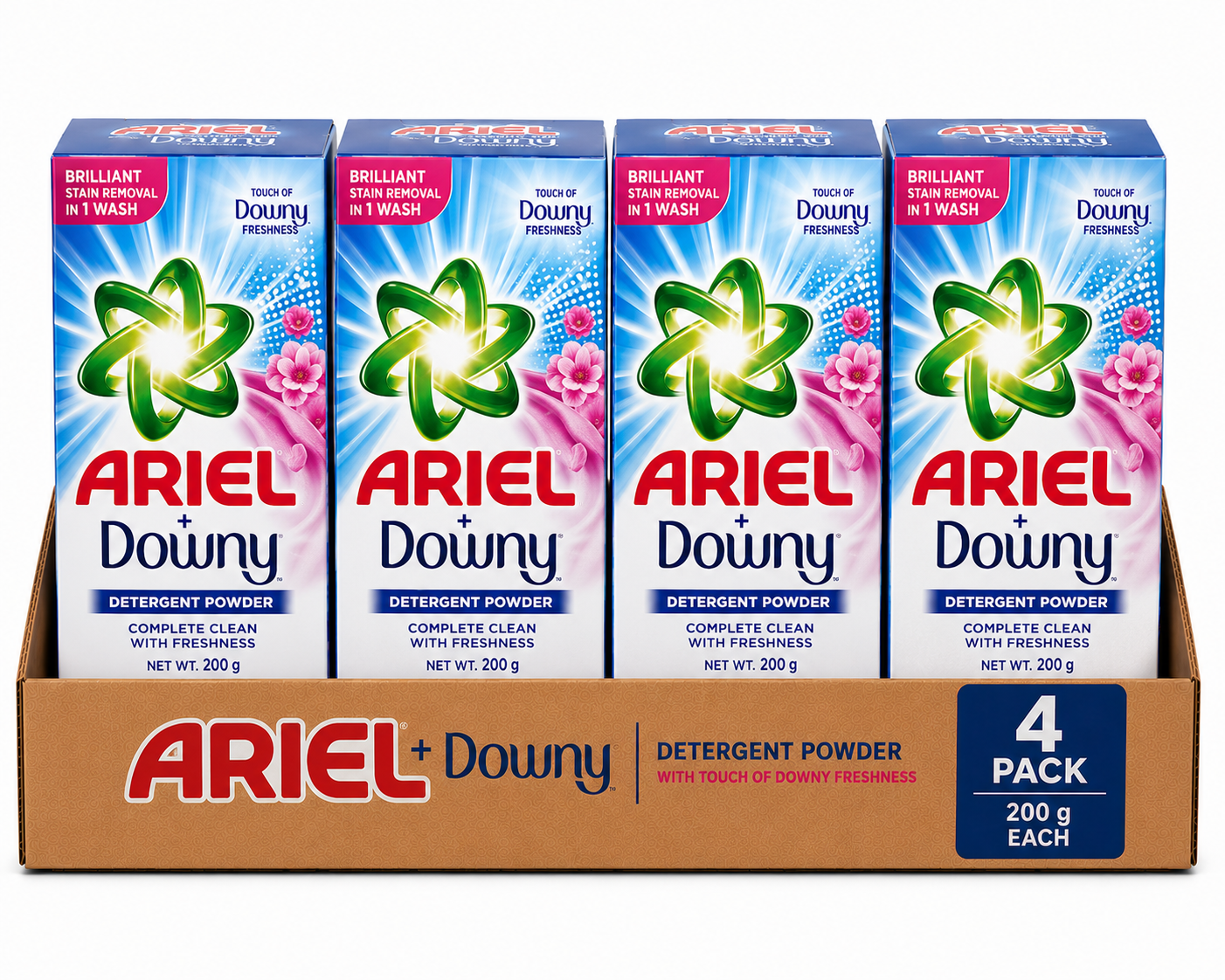 Ariel Downy Detergent Powder (200g) — Pack of 4