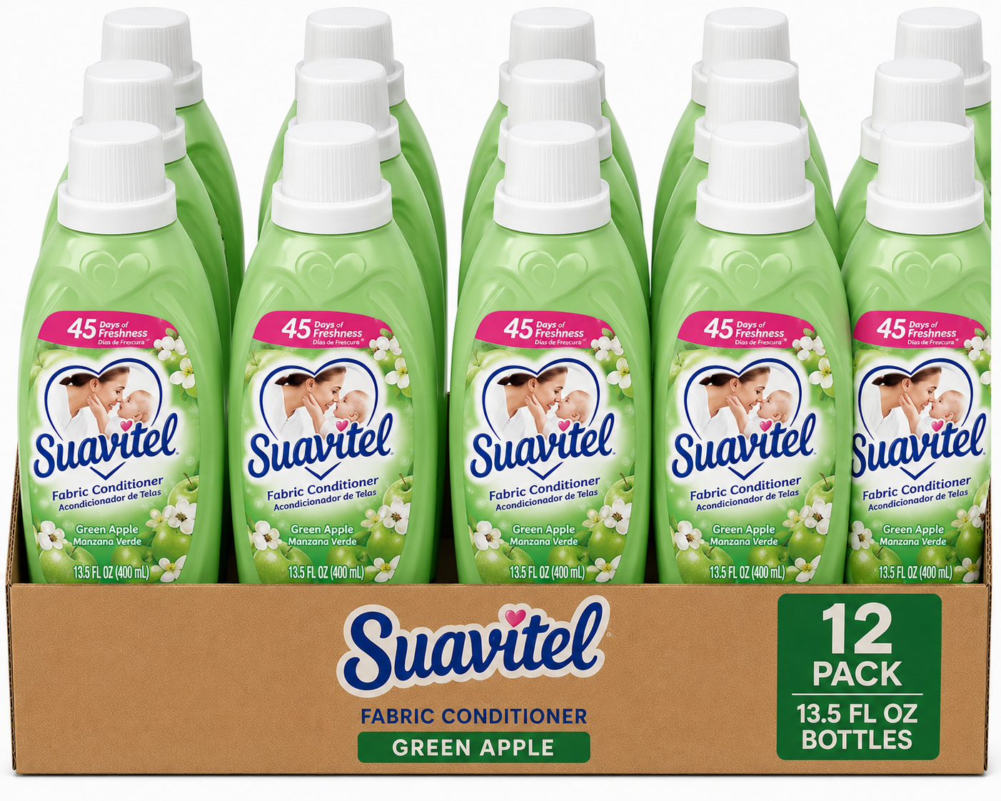 Suavitel Fabric Conditioner Green Apple (13.5 oz) — Pack of 12