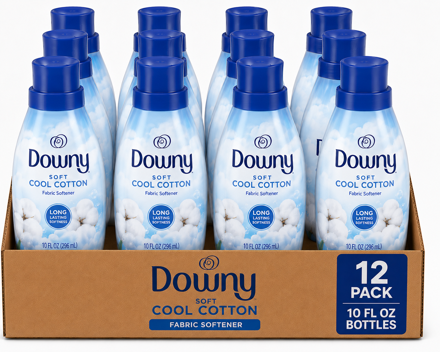 Downy Soft Cool Cotton Fabric Softener (10 oz) — Pack of 12