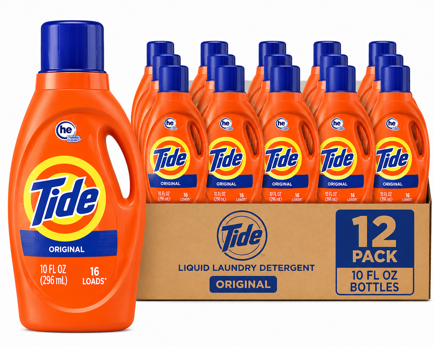 Tide Liquid Original Laundry Detergent (10 oz) — Pack of 12