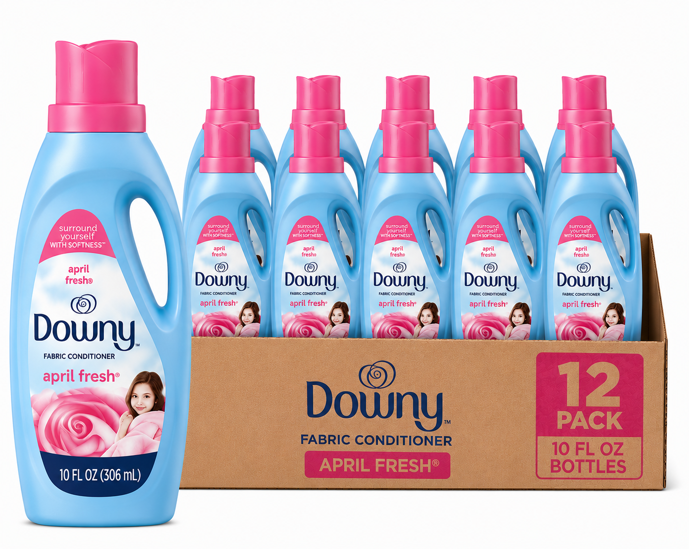 Downy April Fresh Fabric Conditioner (10 oz) — Pack of 12