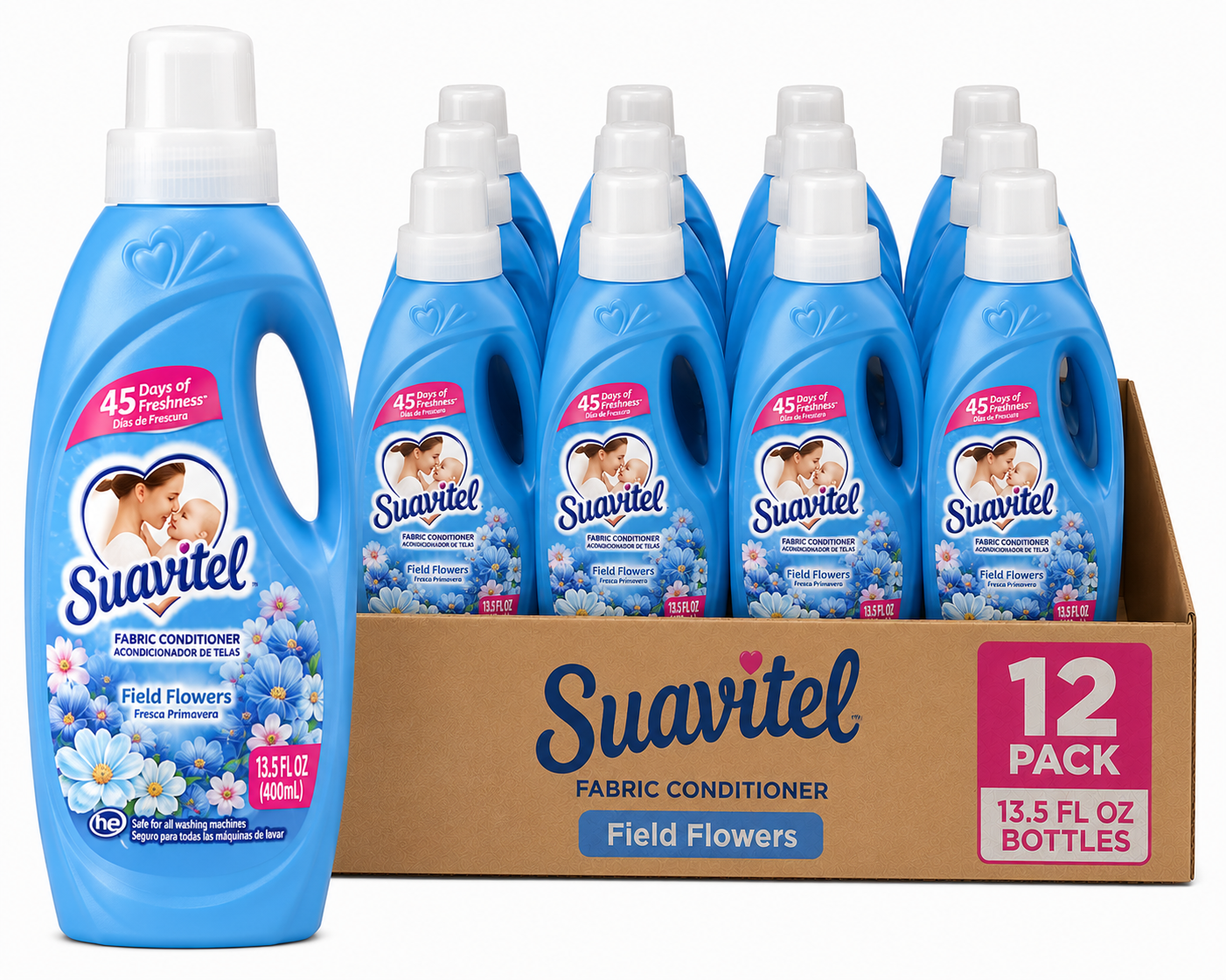Suavitel Fabric Conditioner Field Flowers (13.5 oz) — Pack of 12