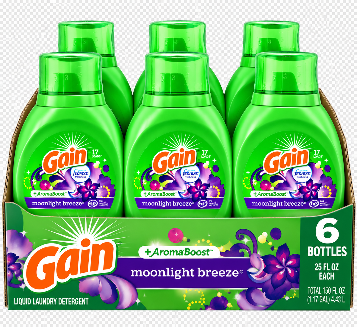 GAIN Liquid Detergent +AromaBoost MOONLIGHT BREEZE 25 OZ